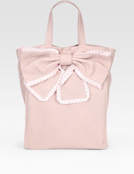 Red Valentino Ribbon Trim Tote Bag in Pink (rose) - Lyst