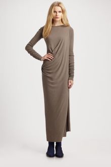 Rick Owens Lilies Long Ruched Dress - Lyst