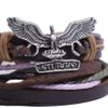 Asos Collection Asos Eagle Leather Wrap Around Cuff Bracelet in Purple for Men (blackpurple) - Lyst