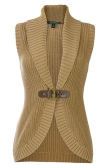 Lauren by Ralph Lauren Lauren By Ralph Lauren Audey Shawl Collar Waistcoat, Camel - Lyst