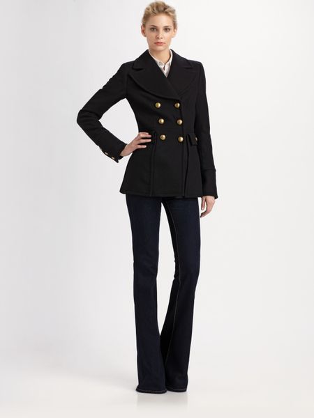 Rachel Zoe Fay Short Peacoat in Black - Lyst