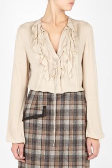 L'Agence Silk Tuxedo Blouse - Lyst