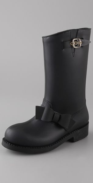 RED Valentino Rubber Boots with Bow - Lyst