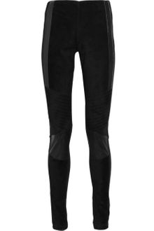 Surface To Air Suede-paneled Cotton-jersey Leggings - Lyst