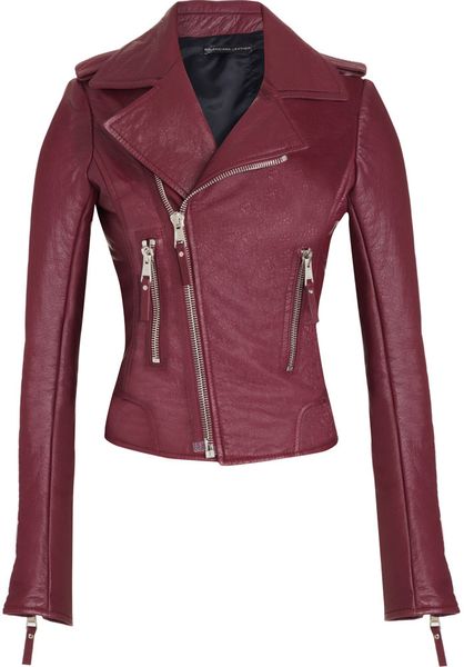 Balenciaga Motorcycle Jacket in Purple (bordeaux) - Lyst