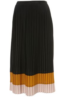 Topshop Colour Block Pleated Midi Skirt - Lyst