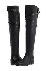 Burberry Grainy Leather Over The Knee Boots