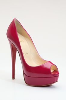 Christian Louboutin Lady Peep Patent Leather Platform Pumps - Lyst