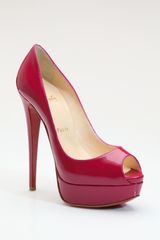 Christian Louboutin Lady Peep Patent Leather Platform Pumps