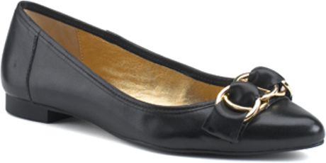 Kate Spade Eryn  Black Leather Flat in Black - Lyst