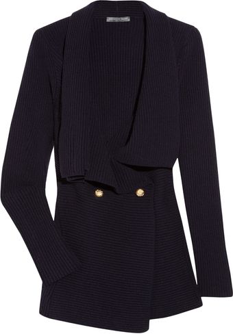 Alexander McQueen Draped Wool and Cashmere-blend Cardigan - Lyst