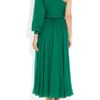 Gucci Silkvoile Asymmetric Dress in Green (emerald) - Lyst