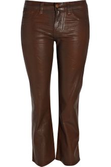 J Brand Gigi Mid-rise Waxed Cropped Flared Jeans - Lyst