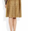 Lanvin Metallic Tweed Pleated Skirt in Gold - Lyst
