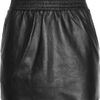 Maje Jalouse Leather Mini Skirt in Black - Lyst