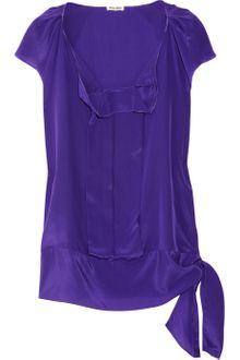 Miu Miu Silk Crepe De Chine Top - Lyst