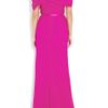 Oscar De La Renta Asymmetric Draped Silkchiffon Gown in Purple (fuchsia) - Lyst
