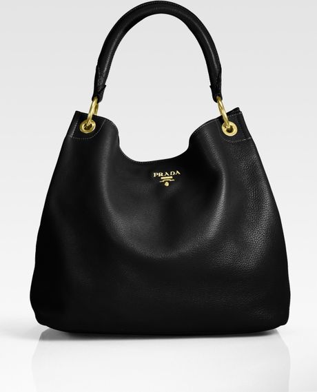 Black Handbag: Prada Black Hobo Handbag  