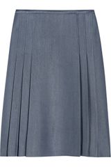 Rochas Pleated Wool and Silk-blend Skirt