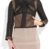 Tibi Leatherpaneled Shearling Biker Jacket in Brown (black) - Lyst