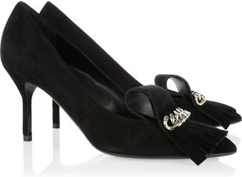 Yves Saint Laurent Opyum Embellished Suede Pumps - Lyst