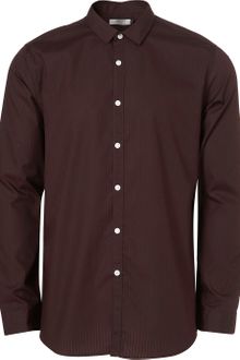 Long Burgundy Smart Stripe Shirt - Lyst