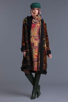 Oscar de la Renta Paisley Velvet Coat - Lyst