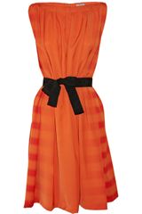 Bottega Veneta Belted Striped Silk Dress