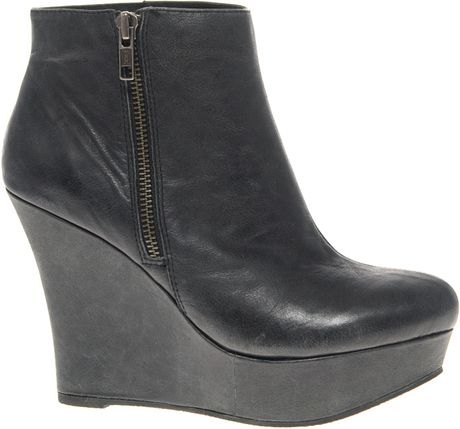 Aldo Aldo Genista Wedge Boots with Side Zip in Black | Lyst