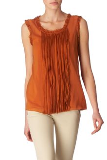 DKNY Ribbon Ruffle Blouse - Lyst