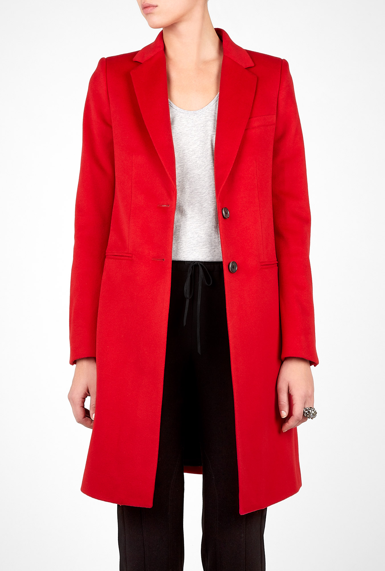 Joseph Red Man Wool Coat in Red | Lyst