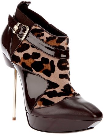 Versace Pony Skin Ankle Boot - Lyst