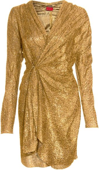 Lanvin Long Sleeve Wrap Dress - Lyst