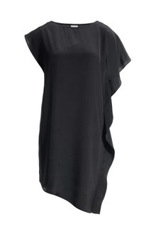 Reiss Silk Dress with Cascade Frill - Lyst