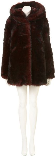 oversized hooded faux fur coat
