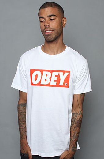 Obey The Bar Logo Standard Issue Basic Tee In White - Lyst
