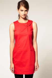 ASOS Collection Asos Shift Dress with Button Neck - Lyst