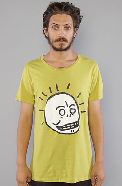 Cheap Monday The Bruce Marker Skull Tee in Lime in Yellow for Men (lime) - Lyst