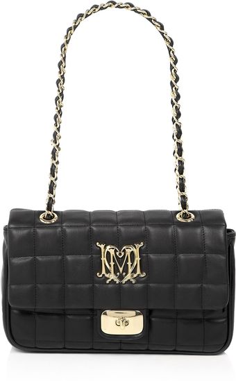 Love Moschino Black Quilted Crest Shoulder Bag - Lyst