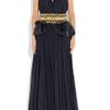 Alexander Mcqueen Feathered Halterneck Chiffon Gown in Blue (navy) - Lyst