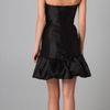 Reem Acra Silk Gazar Dress with Trimmed Hem in Black - Lyst