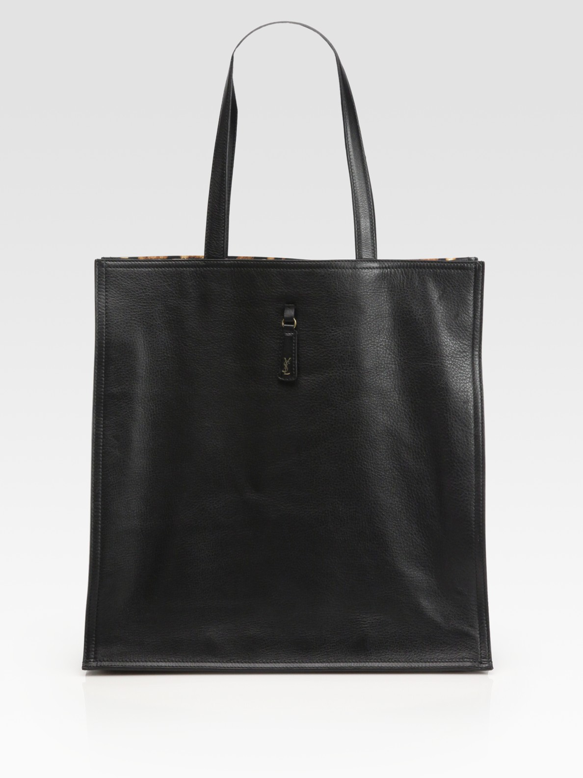 Saint Laurent Ysl Large Leather Tote Bag in Black | Lyst