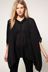 Mink Pink Minkpink Crinkle Cut Cape Shirt