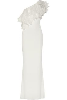 Notte By Marchesa One-shoulder Silk-crepe Gown - Lyst