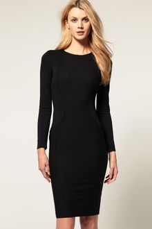 ASOS Collection Asos Pencil Dress with Seamed Panels - Lyst