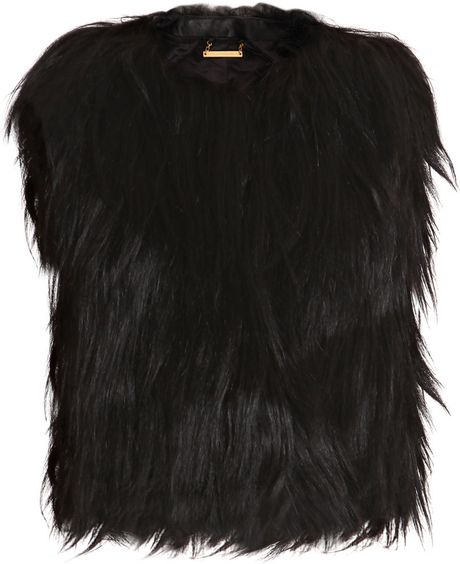 Diane Von Furstenberg Jane Fur Gilet in Black - Lyst