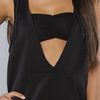 Rojas The Hooded Cut Out Back Tank in Black - Lyst