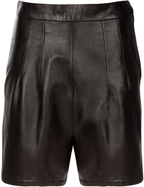 Alannah Leather Shorts in Black - Lyst