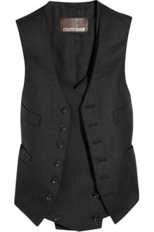 Roberto Cavalli Double-layered Wool-felt and Silk-twill Vest - Lyst