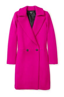 DKNY Raspberry Double Breasted Wool Coat - Lyst